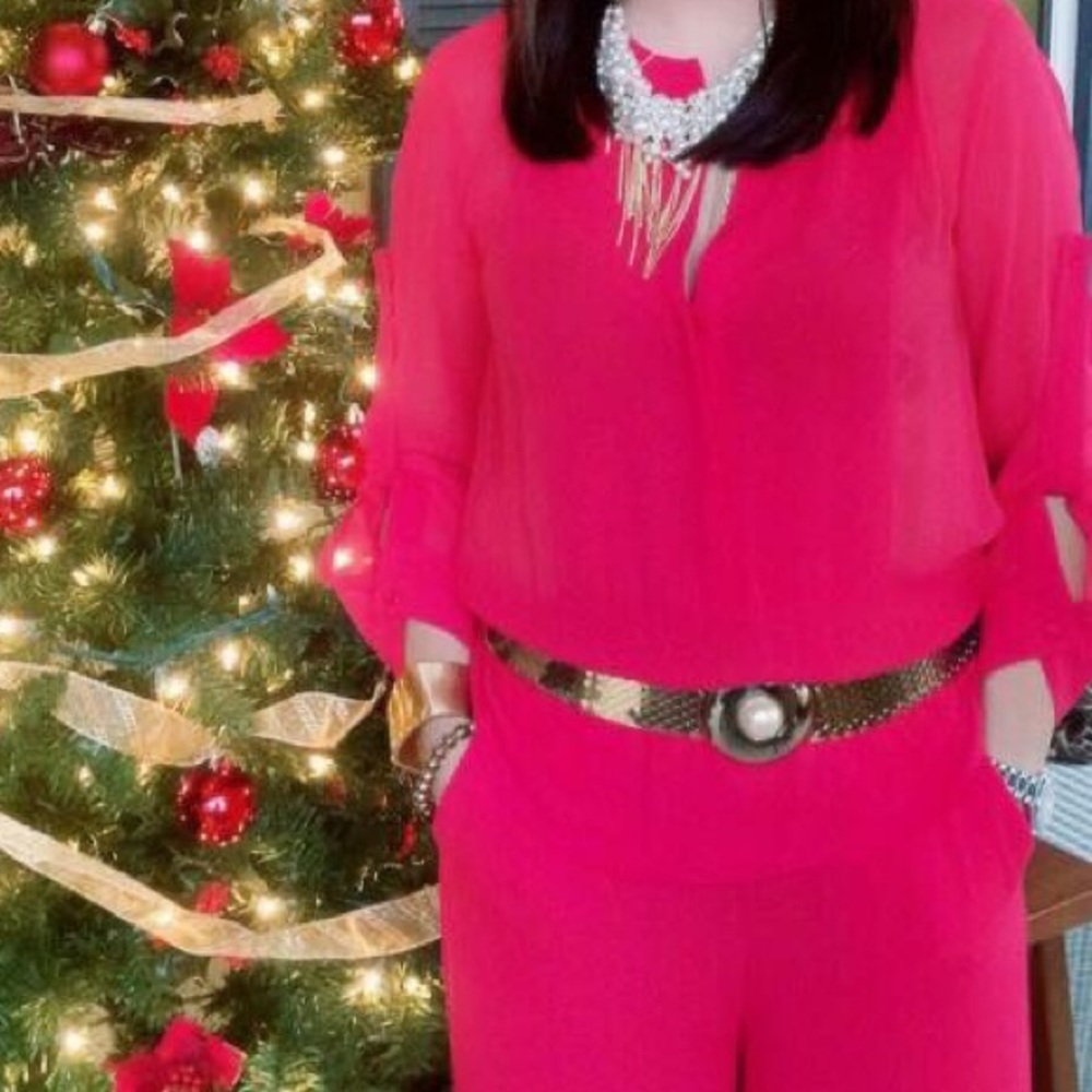 Elegant Red BCBG Jumpsuit dress!  Worn only once!!